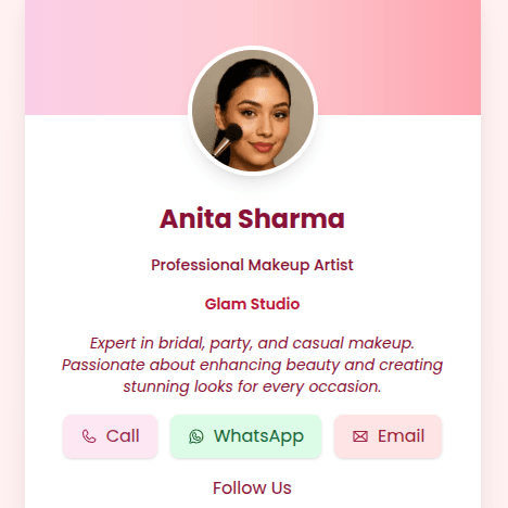 Makeup Artist Digital Card