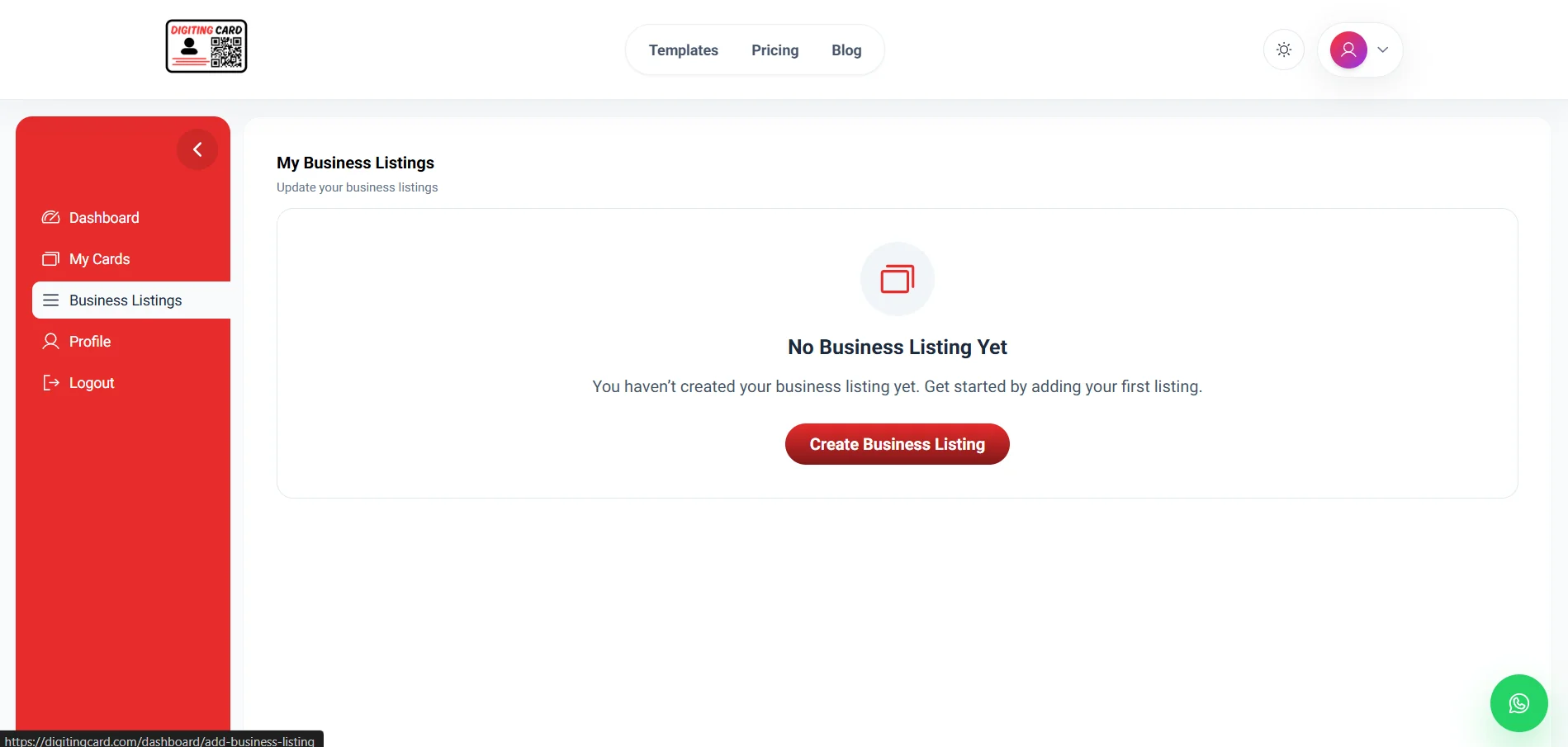 How to add a free business listing on Digiting Card